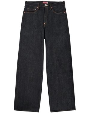 KENZO Turn-Up Wide-Leg Jeans - Blue