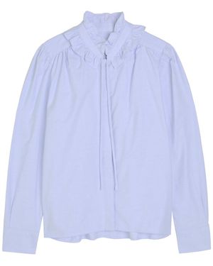 Citizens of Humanity Calista Ruffle Cotton Blouse - Blue