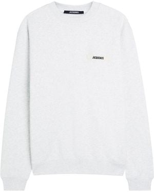 Jacquemus Le Sweatshirt Grosgrain Cotton Sweatshirt - White