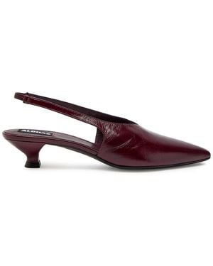 Alohas Eros 45 Glossed Leather Slingback Court Shoes - Brown