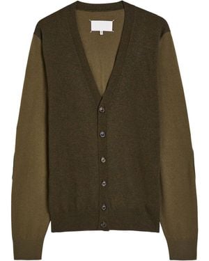 Maison Margiela Panelled Wool Cardigan - Green