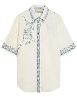 ALÉMAIS Lucky Printed Linen Shirt - White