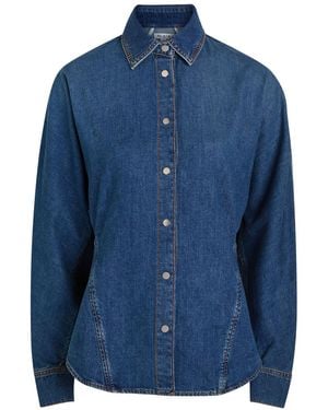 Alaïa Paneled Denim Shirt - Blue