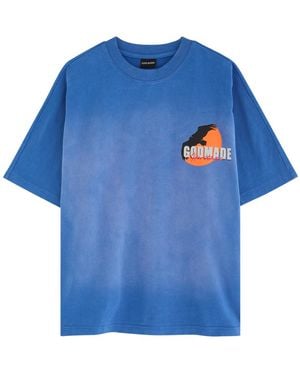 God Made Heritage Logo-Print Cotton T-Shirt - Blue