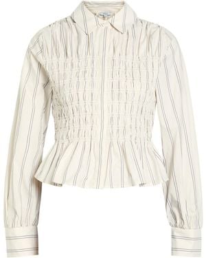 Rails Bradshaw Smocked Cotton-Poplin Shirt - White