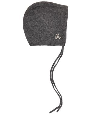 Simone Rocha Floral Crystal-Embellished Cashmere Bonnet - Black