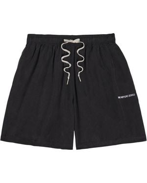 MKI Miyuki-Zoku Sandwash Logo-Embroidered Woven Shorts - Black
