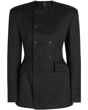Wardrobe NYC X Rhw Double-Breasted Wool-Blend Mini Blazer Dress - Black
