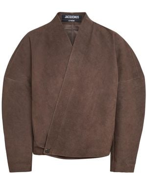 Jacquemus Le Blouson Berger Wrapped Nubuck Jacket - Brown