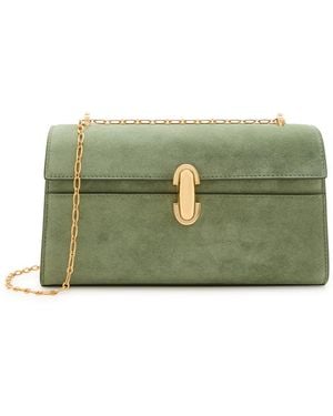 SAVETTE Chain Symmetry Suede Pochette - Green