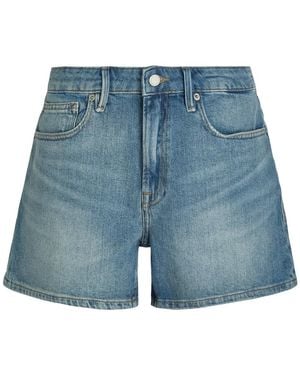 GOOD AMERICAN Good Everyday Stretch-Denim Shorts - Blue