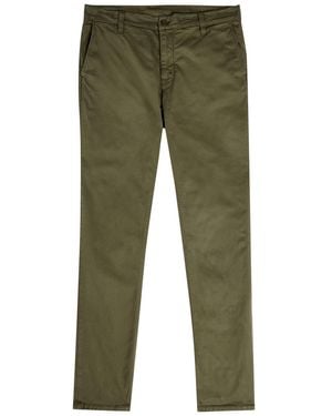 Nudie Jeans Easy Alvin Slim-Leg Stretch-Cotton Chinos - Green