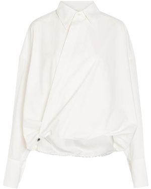 Petar Petrov Wrap-Effect Cotton-Poplin Shirt - White