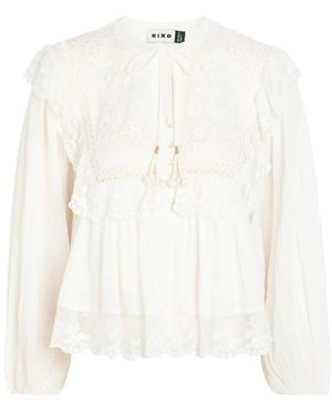 RIXO London Diann Embroidered Cotton Top - White