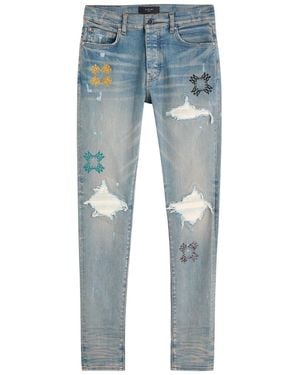 Amiri Ma Quad Mx1 Distressed Skinny Jeans - Blue