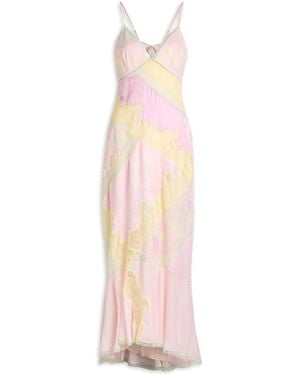 LoveShackFancy Bancila Lace Patchwork Chiffon Maxi Dress - Pink