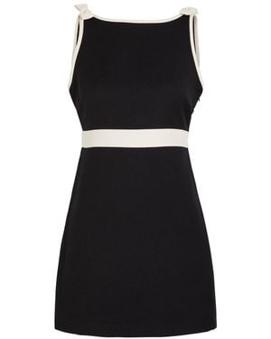 LoveShackFancy Catrice Bow-Appliquéd Cotton-Blend Mini Dress - Black
