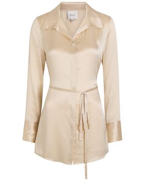 Reformation Camilla Waist-Tie Silk Shirt - Natural