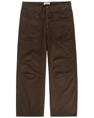 Entire studios Barren Wide-Leg Denim Cargo Trousers - Brown