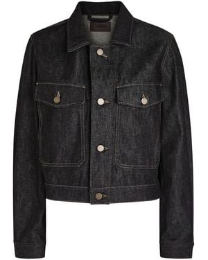 Lemaire Designer Denim Jacket Uk10 - Black