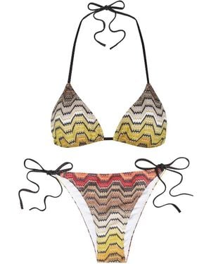 Missoni Patterned Metallic-Knit Bikini