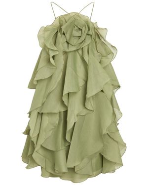Aje. Pandorea Ruffled Chiffon Mini Dress - Green