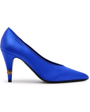 Versace Decollete 90 Satin Court Shoes - Blue