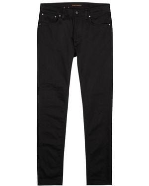 Nudie Jeans Lean Dean Slim-Leg Jeans - Black