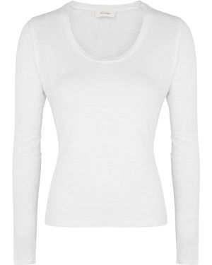 American Vintage Jacksonville Slubbed Cotton-Blend Top - White