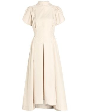 3.1 Phillip Lim Pleated Cotton-Blend Poplin Midi Dress - Natural