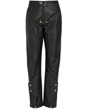 Rick Owens Motopants Paneled Leather Pants - Black