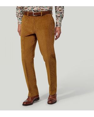 Harvie & Hudson Honey Cord Trousers - Brown