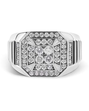 Haus of Brilliance 10K 1.00 Cttw Diamond Octagonal Signet Style Band Ring (I-J Color, I1-I2 Clarity) - White