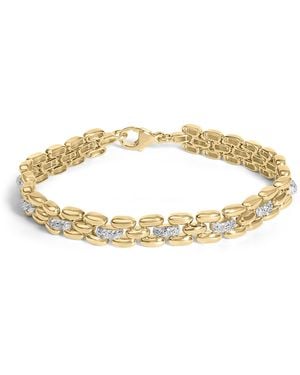Haus of Brilliance Vermeil Plated Sterling 1/7 Cttw Diamond Panther Link Bracelet - Metallic