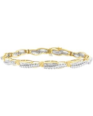 Haus of Brilliance 14K Round And Baguette Cut Winding Love Diamond Bracelet (3.00 Cttw, H-I Color, Si1-Si2 Clarity) - Metallic
