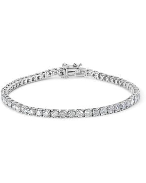 Haus of Brilliance 10K 5.00 Cttw Natural Diamond Tennis Bracelet - Metallic
