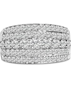 Haus of Brilliance 925 Sterling 2.00 Carat Lab Grown Diamond Multi Row Band Ring - Metallic