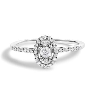 Haus of Brilliance 14K 1/5 Cttw Diamond Oval Shape With Halo Engagement Ring (H-I Color, I1-I2 Clarity) - White