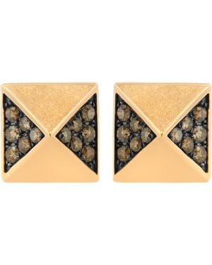 Haus of Brilliance 14K 1/4 Cttw Diamond Pyramid Stud Earring Color, Si1-Si2 Clarity) - Natural