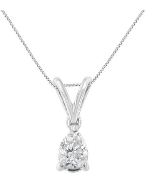 Haus of Brilliance 10K 1/5 Cttw Diamond Pear Pendant Necklace (H-I, Si1-Si2) - Metallic