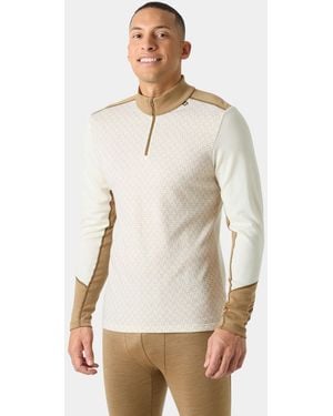 Helly Hansen Lifa Merino Midweight 1/2 Zip Base Layer - Natural