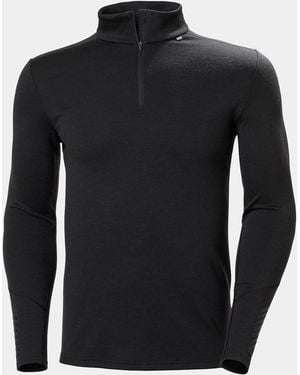 Helly Hansen Lifa Merino Midweight 1/2 Zip Base Layer - Black