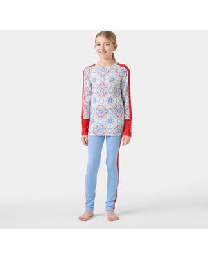Helly Hansen Junior's Hh Graphic Lifa Merino Midweight Base Layer Set - Blue