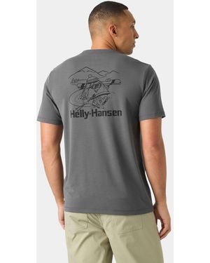 Helly Hansen T-Shirt À Motif En Polyester Recyclé Femme Skog - Gris