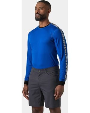 Helly Hansen Hh Lifa Stripe Crew Ski Base Layer - Blue