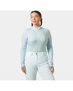 Helly Hansen Lifa Merino Midweight Graphic 1/2 Zip Base Layer - Blue