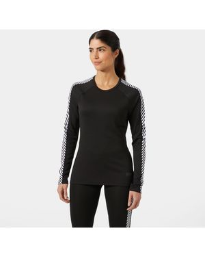 Helly Hansen Lifa Active Stripe Crew Baselayer Top - Black