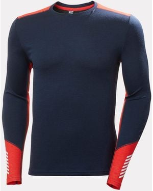 Helly Hansen Lifa Merino Midweight Crew Base Layer - Blue