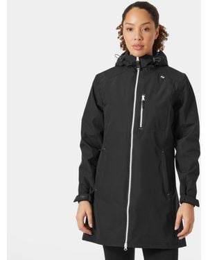 Helly Hansen Long Belfast 3/4 Length Rain Jacket - Black