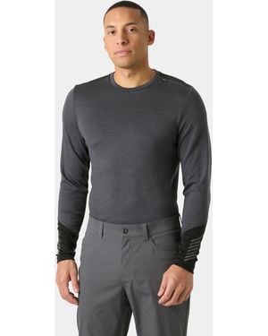 Helly Hansen Lifa Merino Midweight Crew Base Layer Hombre - Gris